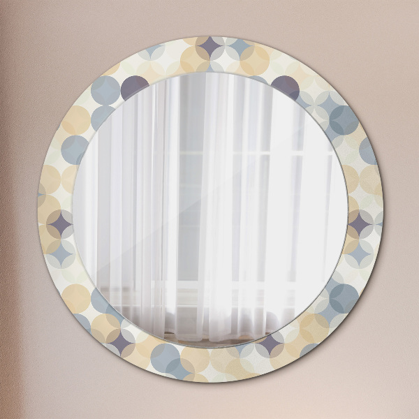 Ronde spiegel met decoratie Geometrische cirkels
