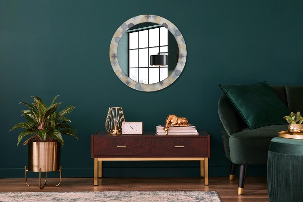 Ronde spiegel met decoratie Geometrische cirkels