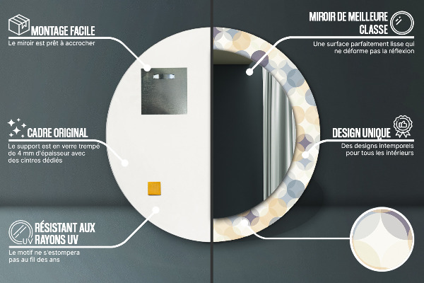 Ronde spiegel met decoratie Geometrische cirkels