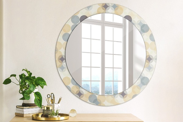 Ronde spiegel met decoratie Geometrische cirkels