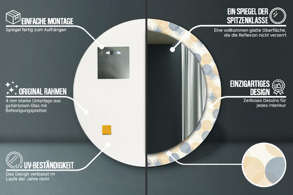 Ronde spiegel met decoratie Geometrische cirkels