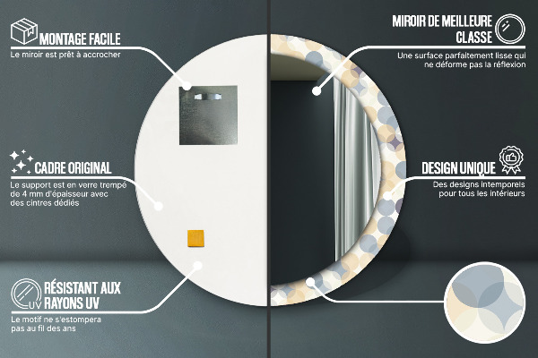Ronde spiegel met decoratie Geometrische cirkels