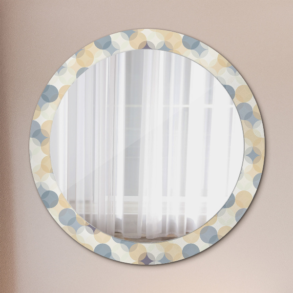Ronde spiegel met decoratie Geometrische cirkels