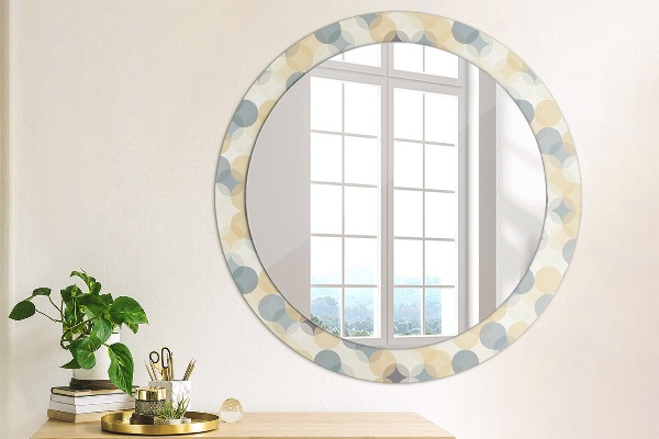 Ronde spiegel met decoratie Geometrische cirkels