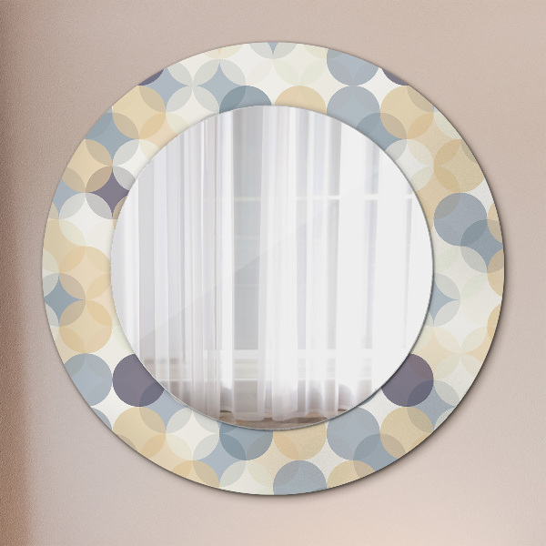 Ronde spiegel met decoratie Geometrische cirkels