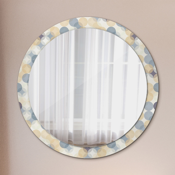 Ronde spiegel met decoratie Geometrische cirkels