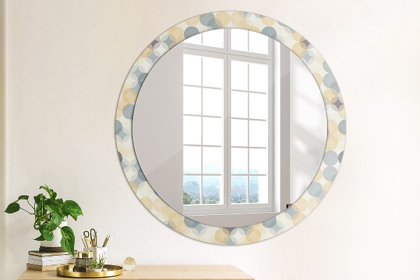 Ronde spiegel met decoratie Geometrische cirkels