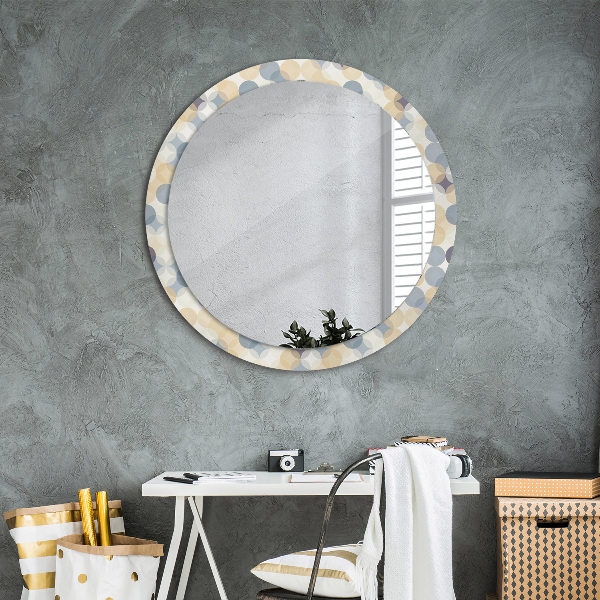 Ronde spiegel met decoratie Geometrische cirkels