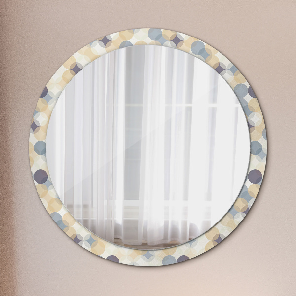Ronde spiegel met decoratie Geometrische cirkels