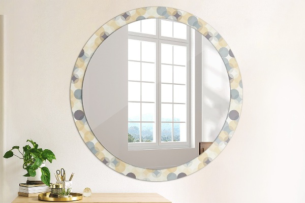 Ronde spiegel met decoratie Geometrische cirkels