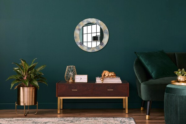 Ronde spiegel met decoratie Geometrische cirkels