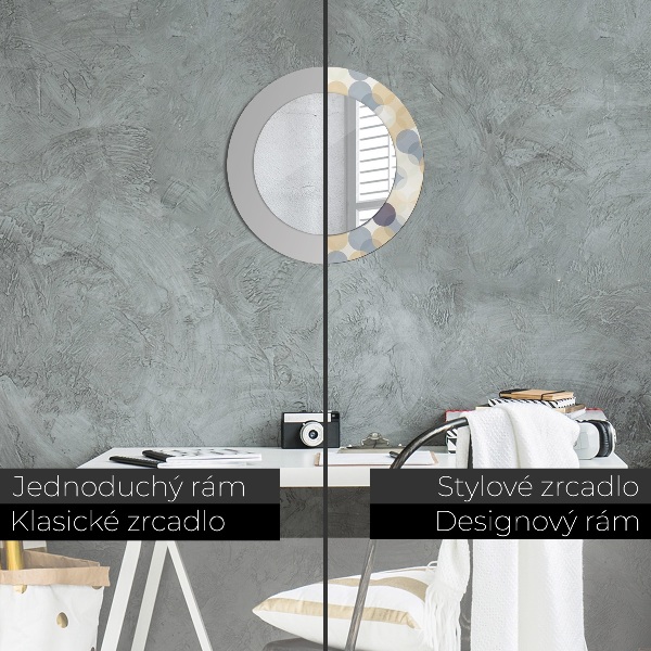 Ronde spiegel met decoratie Geometrische cirkels