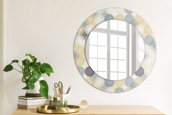 Ronde spiegel met decoratie Geometrische cirkels