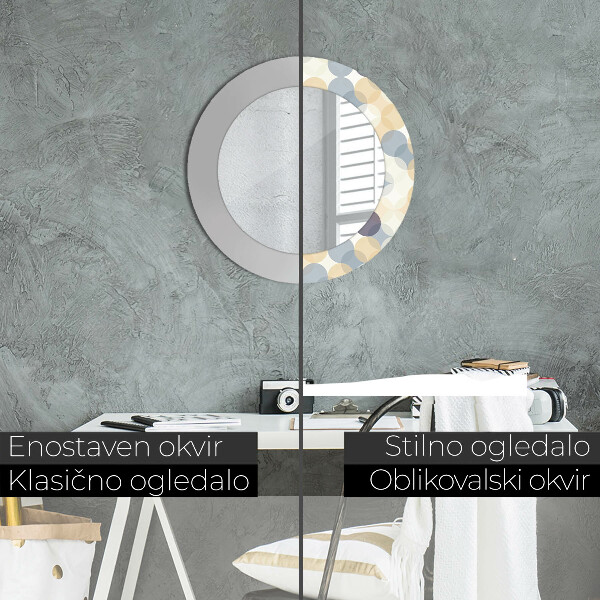 Ronde spiegel met decoratie Geometrische cirkels
