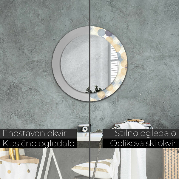 Ronde spiegel met decoratie Geometrische cirkels