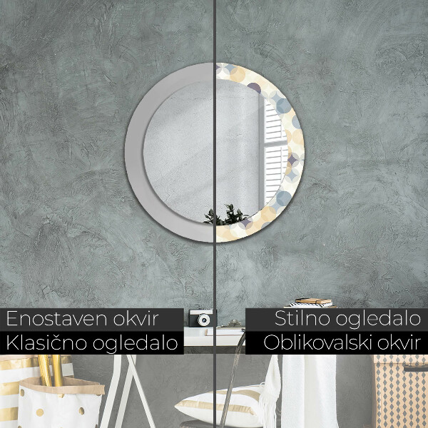 Ronde spiegel met decoratie Geometrische cirkels