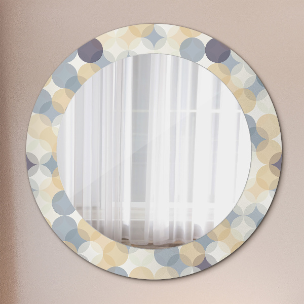 Ronde spiegel met decoratie Geometrische cirkels