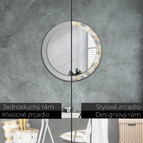 Ronde spiegel met decoratie Geometrische cirkels