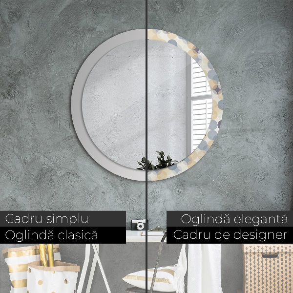 Ronde spiegel met decoratie Geometrische cirkels