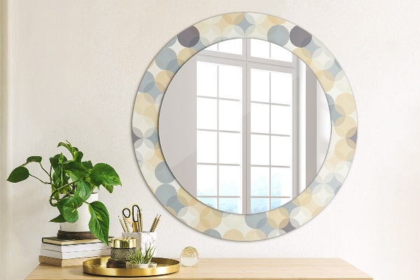 Ronde spiegel met decoratie Geometrische cirkels