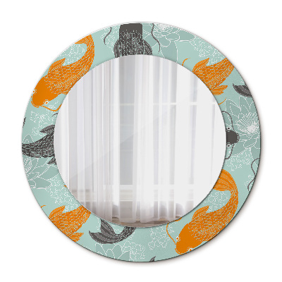 Bedrukte ronde spiegel Chinese karper