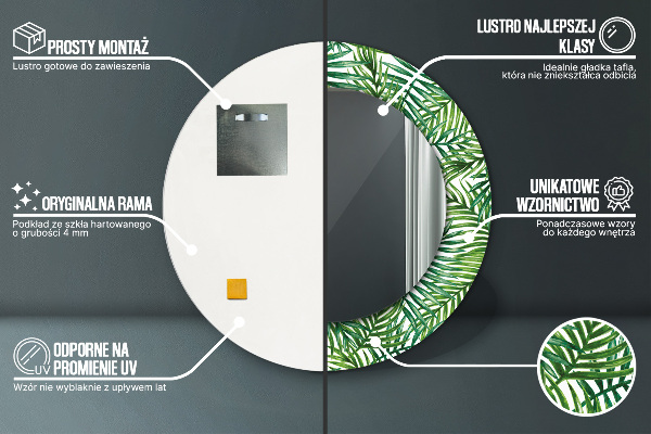 Bedrukte ronde spiegel Tropische palmboom