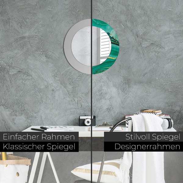 Bedrukte ronde spiegel Agaat jaspis marmer