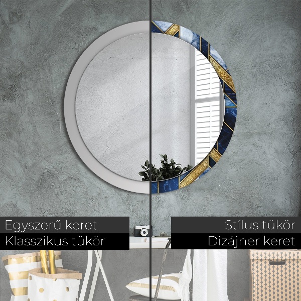 Ronde spiegel met decoratie Modern marmer