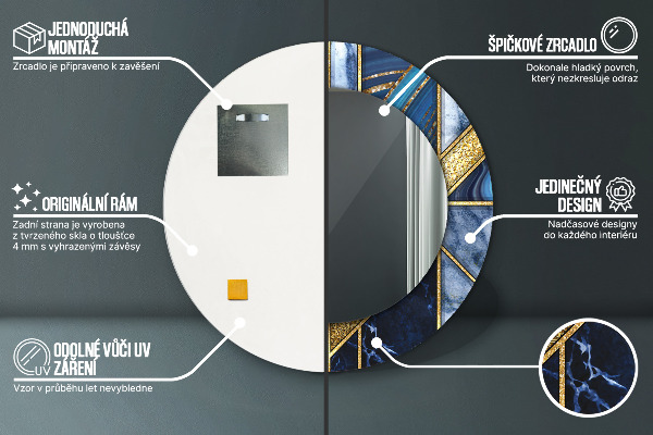 Ronde spiegel met decoratie Modern marmer