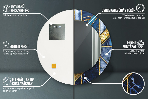 Ronde spiegel met decoratie Modern marmer