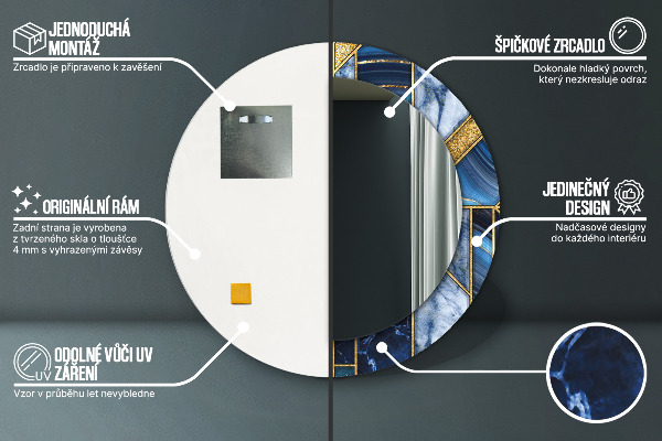 Ronde spiegel met decoratie Modern marmer
