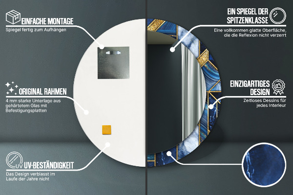 Ronde spiegel met decoratie Modern marmer