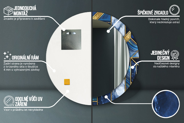 Ronde spiegel met decoratie Modern marmer
