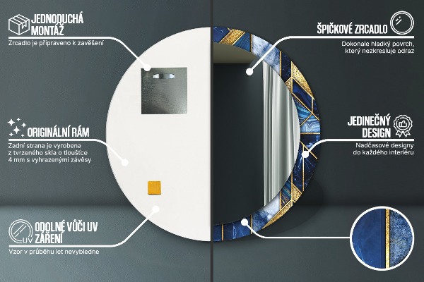 Ronde spiegel met decoratie Modern marmer