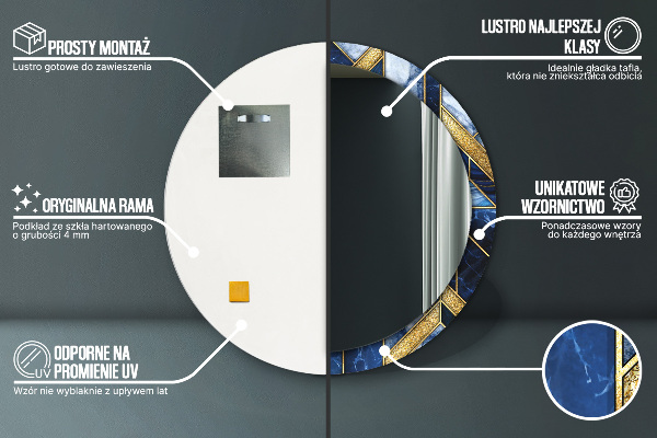 Ronde spiegel met decoratie Modern marmer