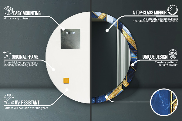 Ronde spiegel met decoratie Modern marmer