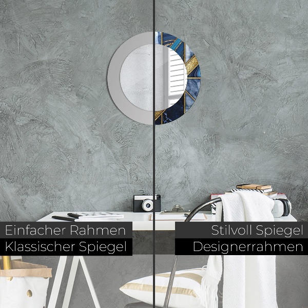 Ronde spiegel met decoratie Modern marmer