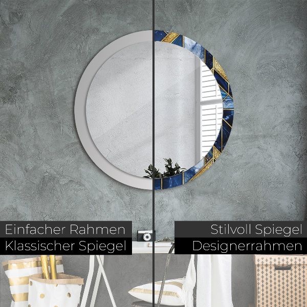 Ronde spiegel met decoratie Modern marmer