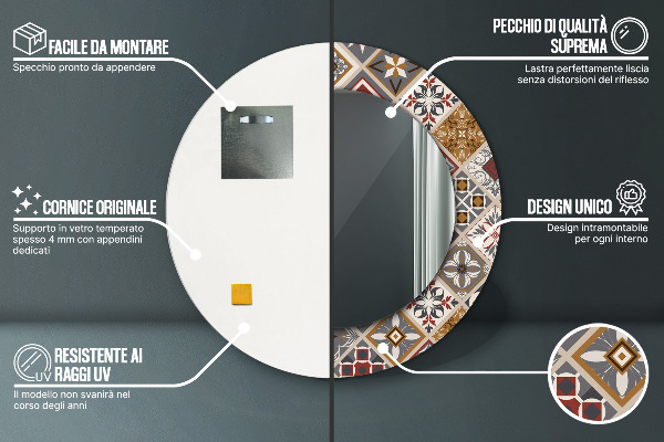 Ronde spiegel met decoratie Turks patroon