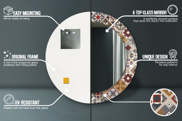 Ronde spiegel met decoratie Turks patroon