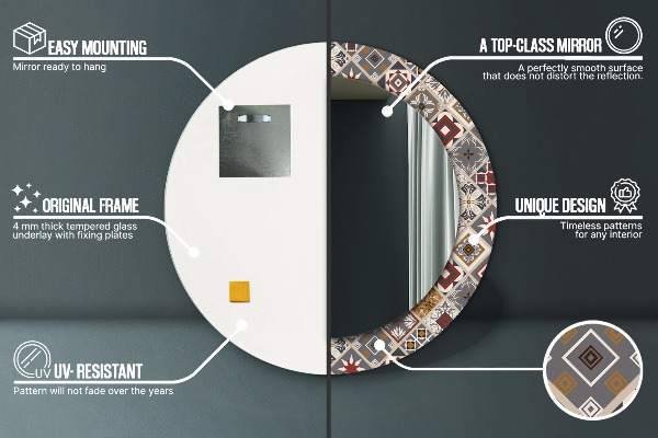 Ronde spiegel met decoratie Turks patroon