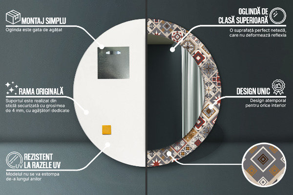 Ronde spiegel met decoratie Turks patroon