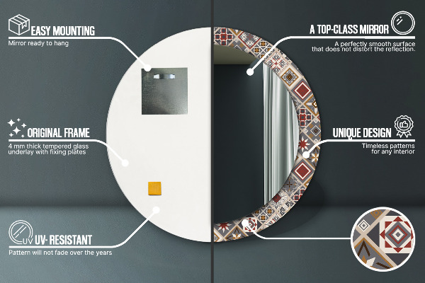 Ronde spiegel met decoratie Turks patroon