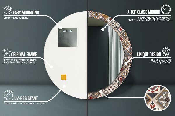 Ronde spiegel met decoratie Turks patroon