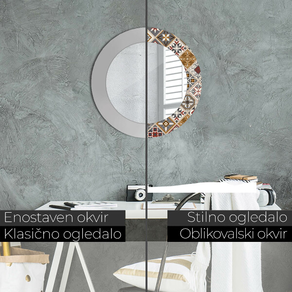 Ronde spiegel met decoratie Turks patroon