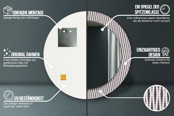Bedrukte ronde spiegel Geometrisch stippenpatroon