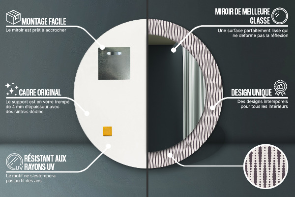 Bedrukte ronde spiegel Geometrisch stippenpatroon