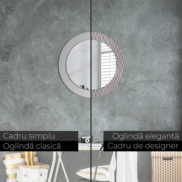 Bedrukte ronde spiegel Geometrisch stippenpatroon