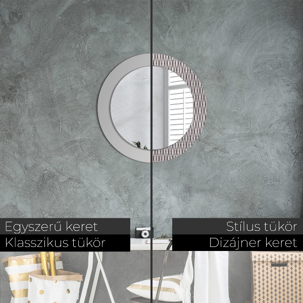 Bedrukte ronde spiegel Geometrisch stippenpatroon