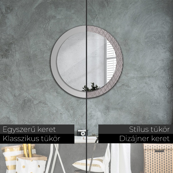 Bedrukte ronde spiegel Geometrisch stippenpatroon